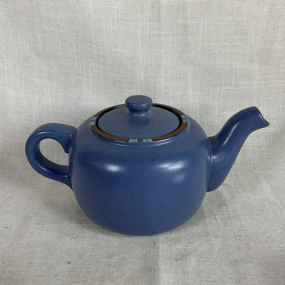 Dansk Mesa Sky Blue Coffee Tea Pot Teapot Southwestern Vintage Portugal EUC